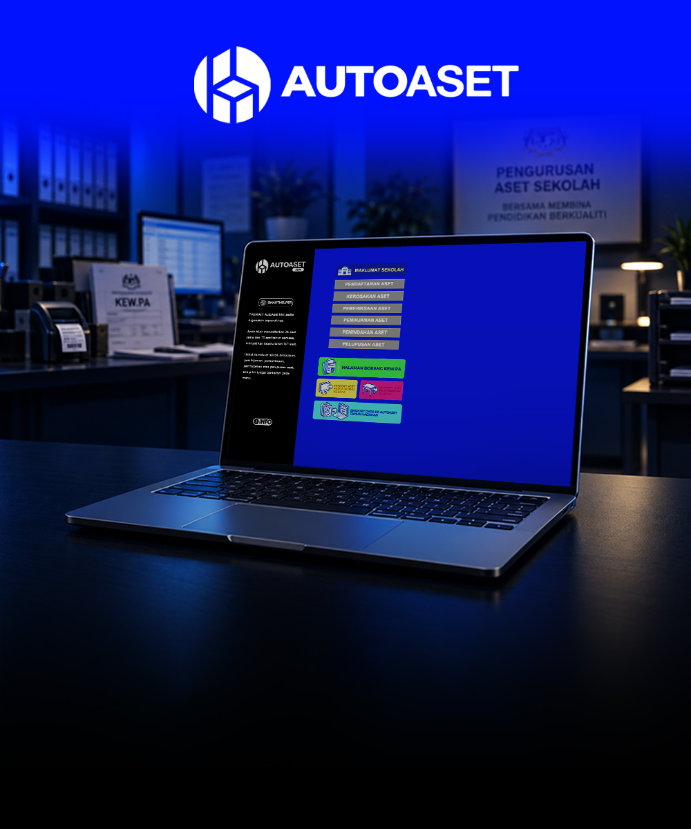 Paparan Sistem AUTOASET 2026 pada komputer riba