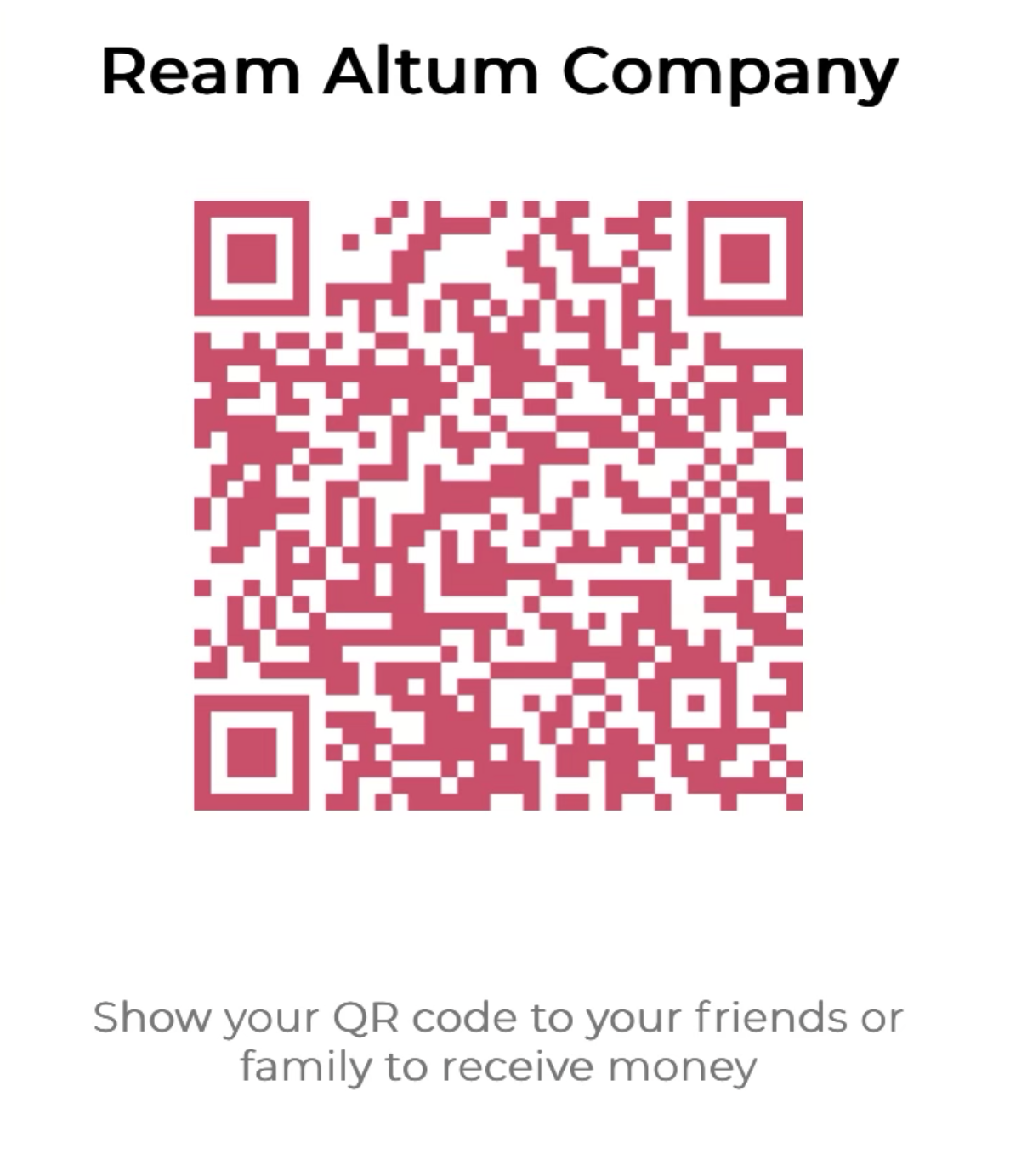 Kod QR pembayaran kepada Ream Altum Company